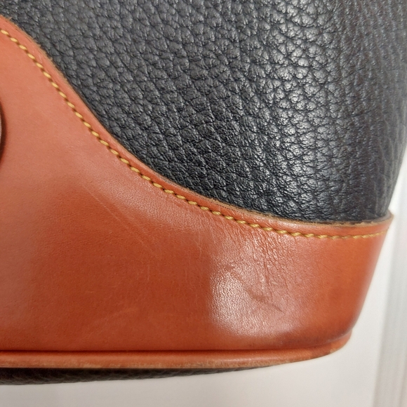 Dooney and Bourke Navy Tassel Leather Drawstring Purse - Picture 6 of 16